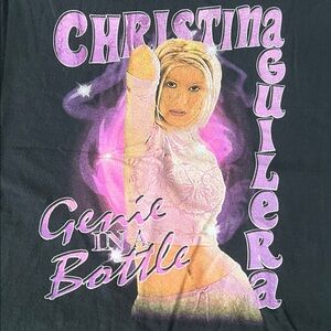 Christina Aguilera Graphic TShirt Black Size Large